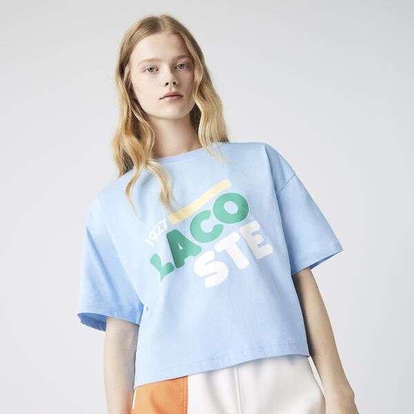 Lacoste Women's Loose-Fit Short Sleeve T-Shirt Color Blue or Yellow £20 + £4.99 Delivery @ House of Fraser
