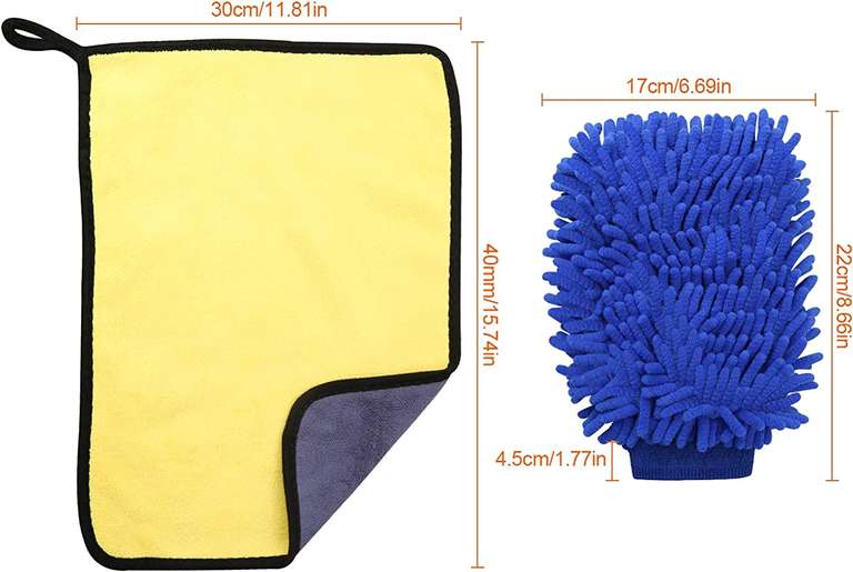 2 Set Car Wash Mitt and Microfiber Drying Towel - £8.99 Sold by KWDYL / fulfilled By Amazon