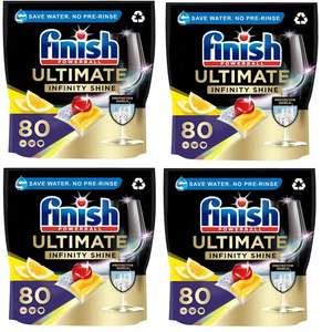 320 (4 x 80) Finish Ultimate Infinity Shine Dishwasher Tablets - £31.99 / 400 (4 x 100) - £38.08 - W/Code Via App | Official Brand Outlet
