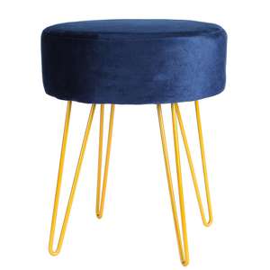 Round Velvet Footstool - Hairpin / Pouffe (Harbour Housewares) + 2 Yr warranty = £12 + £3.99 delivery (free del £40 spend) @ Rinkit