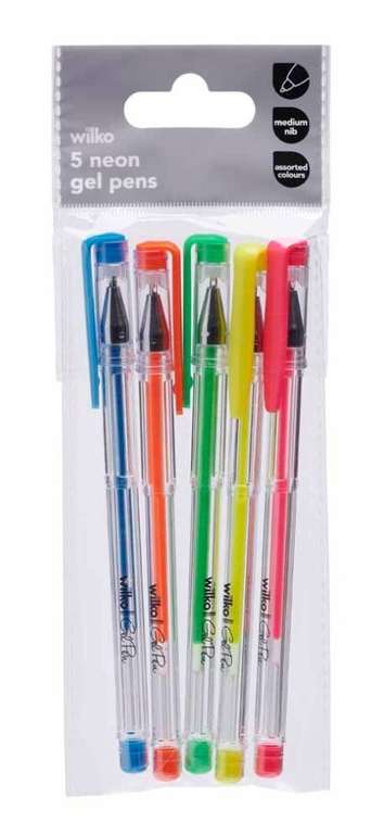 Gel Pens Assorted Colour 5 Pack - Free C&C (Limited Stores)