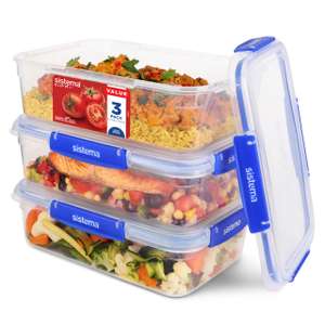 Sistema Klip It Food Storage Containers 2 Litre (Pack of 3) BPA Free
