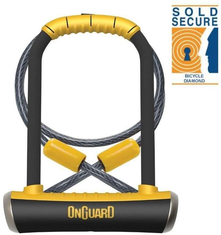 OnGuard Pitbull DT Shackle U-Lock Plus Cable - Diamond Sold Secure Rating w/Code