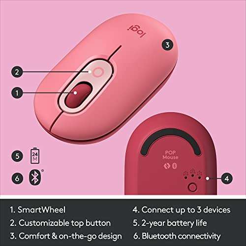 Logitech POP Mouse, Wireless Mouse with Customisable Emojis, SilentTouch Technology ( Available In Different Colours ) - £19.99 @ Amazon