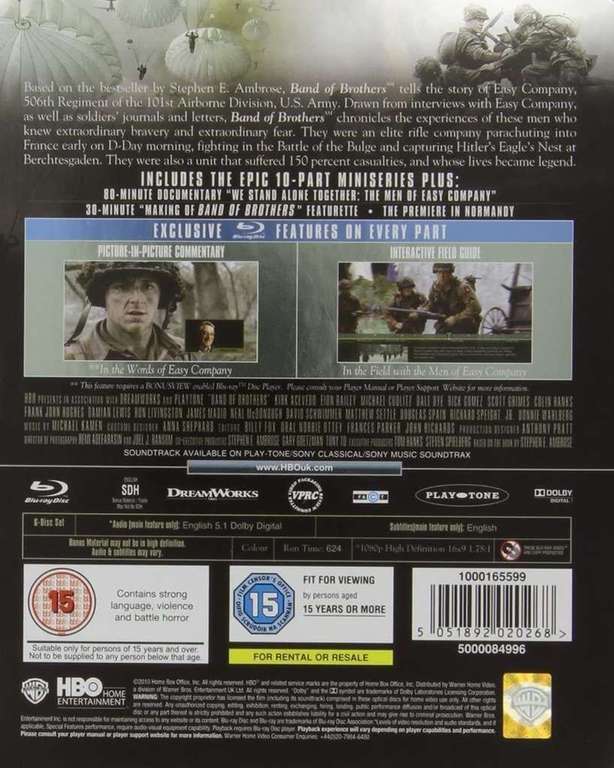 Band of Brothers: The Complete Series - Commemorative 6-Disc Tin Box Edition Blu-ray (Used) - Free C&C