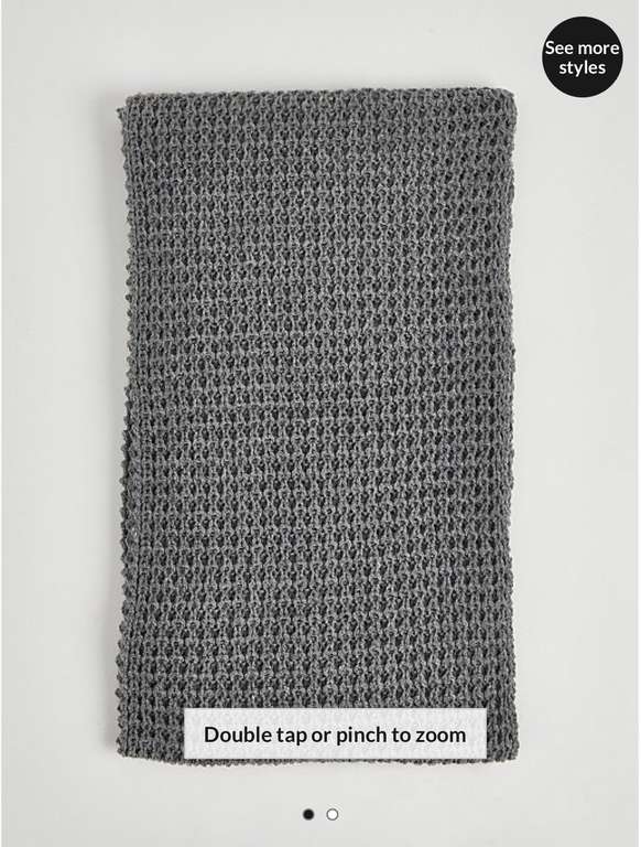 Grey Chunky Knitted Scarf - Free Click & Collect £3 @ George