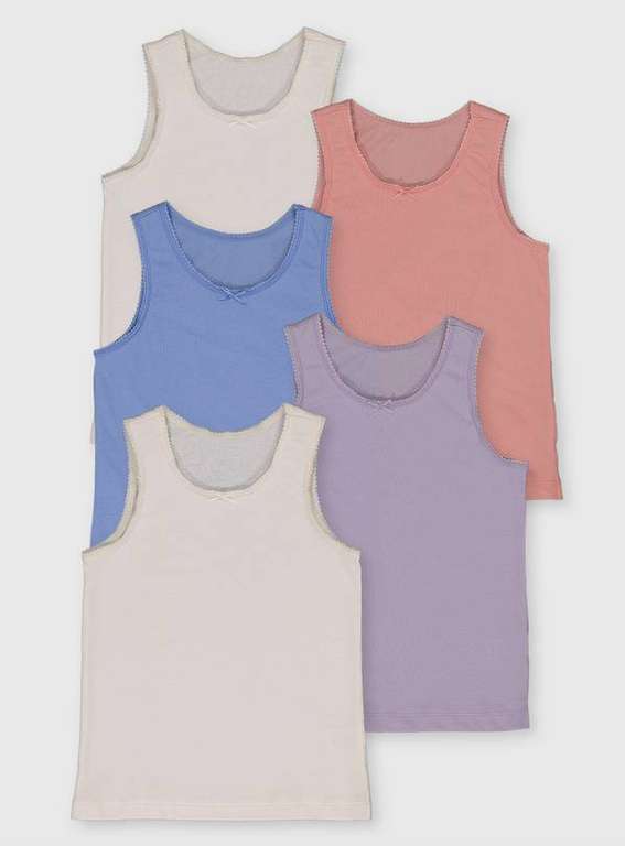 Pastel Vests 5 Pack - Size 1.5 -2 years - £3.50 with click & collect @ Argos