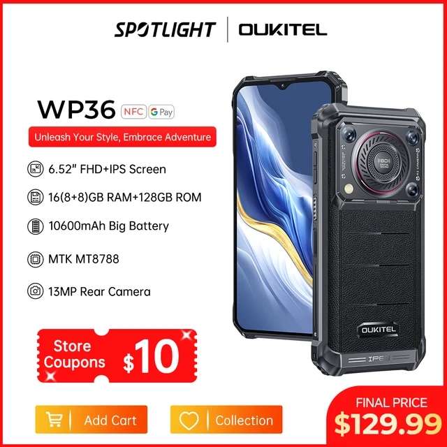 Oukitel WP36 8gb/128gb 10600mAh Rugged Smartphone Sold by OUKITEL Official Store