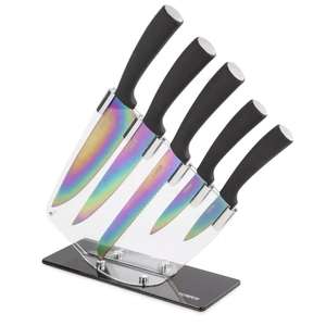 5 Piece Titanium Knife Set with Stand /£15.99 W/ Newsletter Sign Up