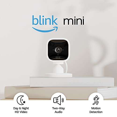 Blink Mini | Indoor plug-in pet security camera, 1080p HD day and night video