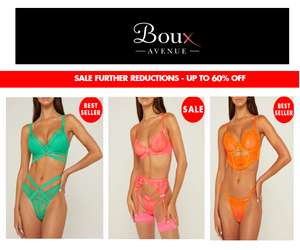 Up to 60% off The Sale on lingerie Swimwear and Nightwear Free Delivery on £40 Spend