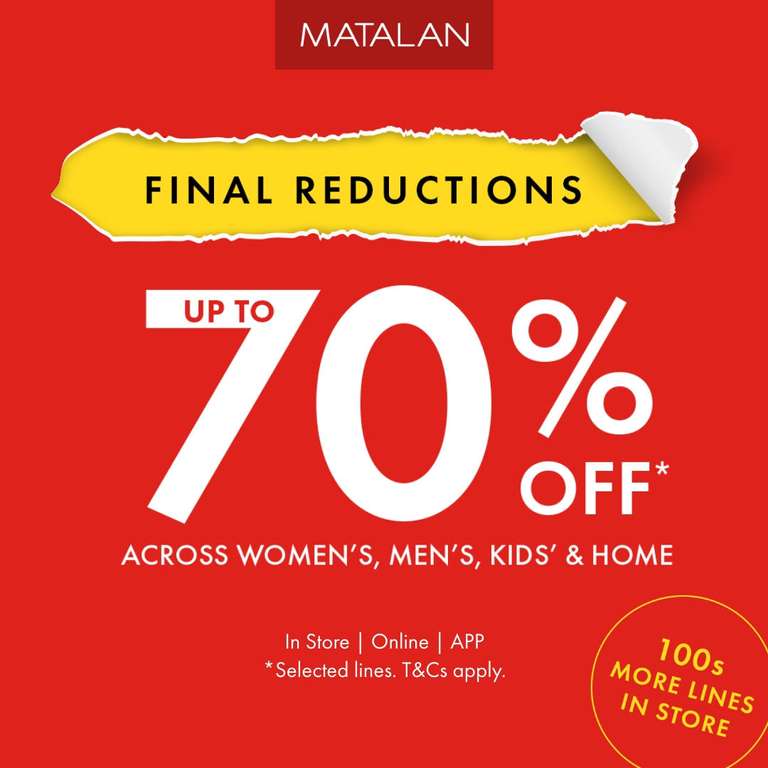 Up to 70% Off Matalan Sale + 99p click & collect