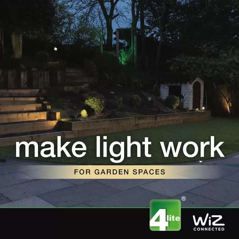 4lite WiZ Smart Outdoor Up Down Wall Lights, 2 Pack £58.99 (Membership Required) at Costco