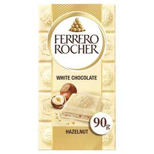 Ferrero Rocher White Chocolate & Hazelnut Bar 90G for £1.60 with clubcard @ Tesco