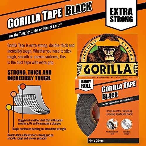 Gorilla Tape Handy Roll Black 9m £2.39 @ Amazon