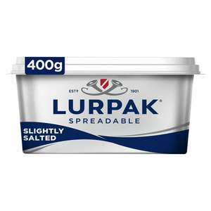 Lurpak Slightly Salted (or Lighter) Spreadable Blend of Butter & Rapeseed Oil 400g (From 24th Jan / Nectar Price)