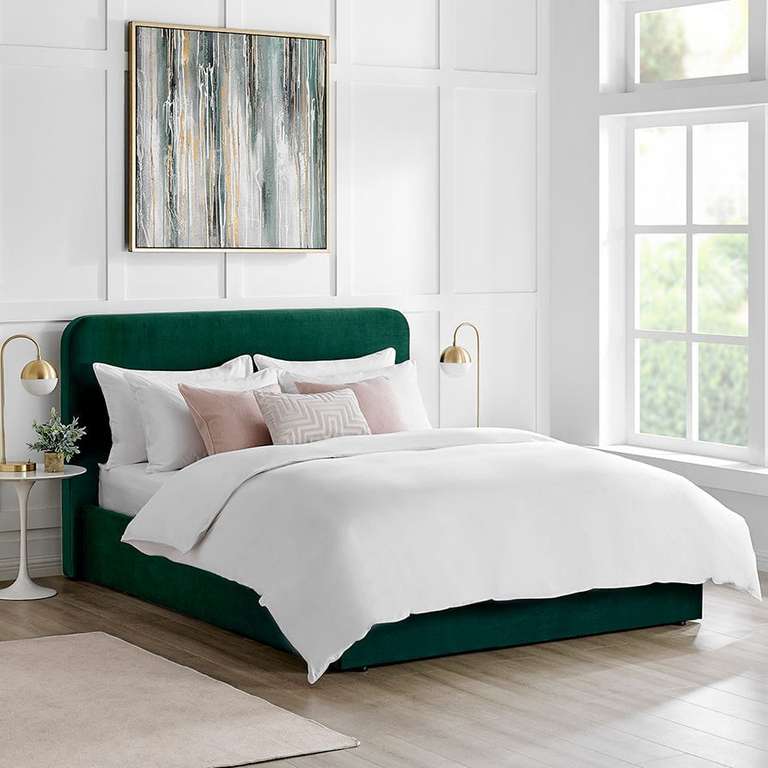 Ascot Ottoman Storage Bed - Forest Green - With Code