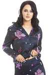 Camille Womens Long Sleeve Floral Satin Pyjama Set sizes 8-20 - £12.50 with voucher @ Amazon