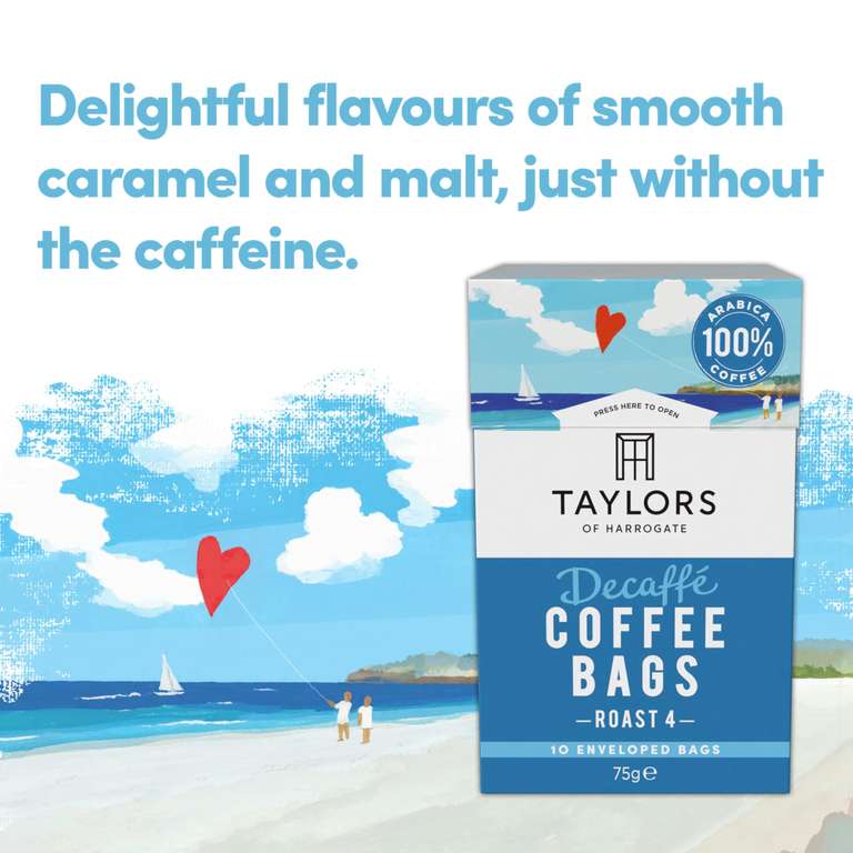 Taylors Decaff Coffee Bags (Pack of 3, total of 30 Coffee Bags) - £5.40 S&S