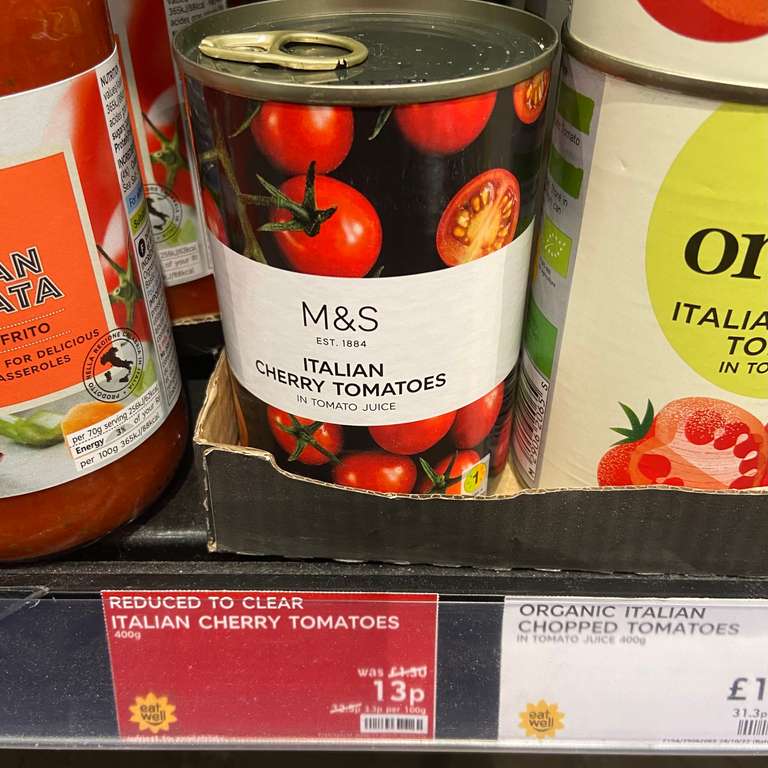 M&S Tinned Italian Cherry Tomatoes - 13p instore @ Marks & Spencer, Gloucester