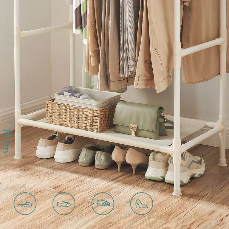 SONGMICS Clothes Rack, Metal Stand with 2 Hanging Rails and Storage Shelf w.code sold by SONGMICS HOME UK