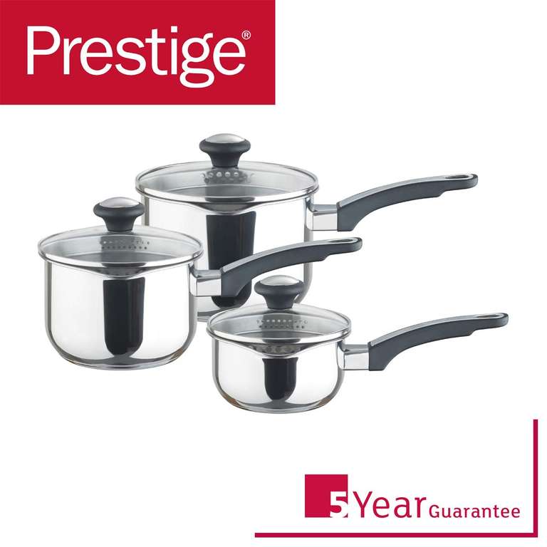 Prestige Stainless Steel Saucepan Set 14, 16 & 18cm