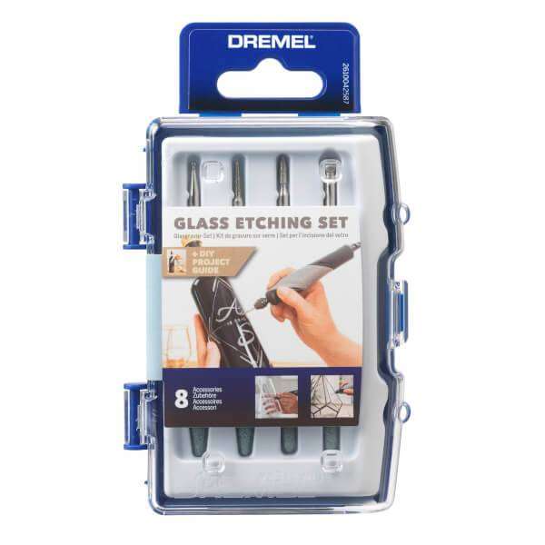 Dremel 682 Glass Etching Set, Accessory Kit with 8 Rotary Tool Accessories  for Etching and Engraving in Glass