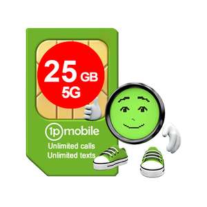 £10pm 25GB 5G data, Unlimited min and text - No contract, No credit check (Runs on EE)
