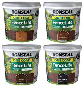 Ronseal One Coat Fence Life (Various Colours) 5L for £5 (free click & collect) @ Homebase