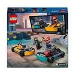 LEGO City Go-Karts Racing Vehicle Toy Playset - Race Car Toys with 2 Driver Minifigures 60400