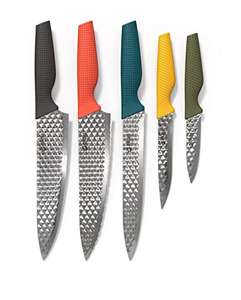 Ekau Essential Kitchen Knives Set, EHEKKBK05B2101, Black, Tomato, Deep Blue, Marigold, Olive