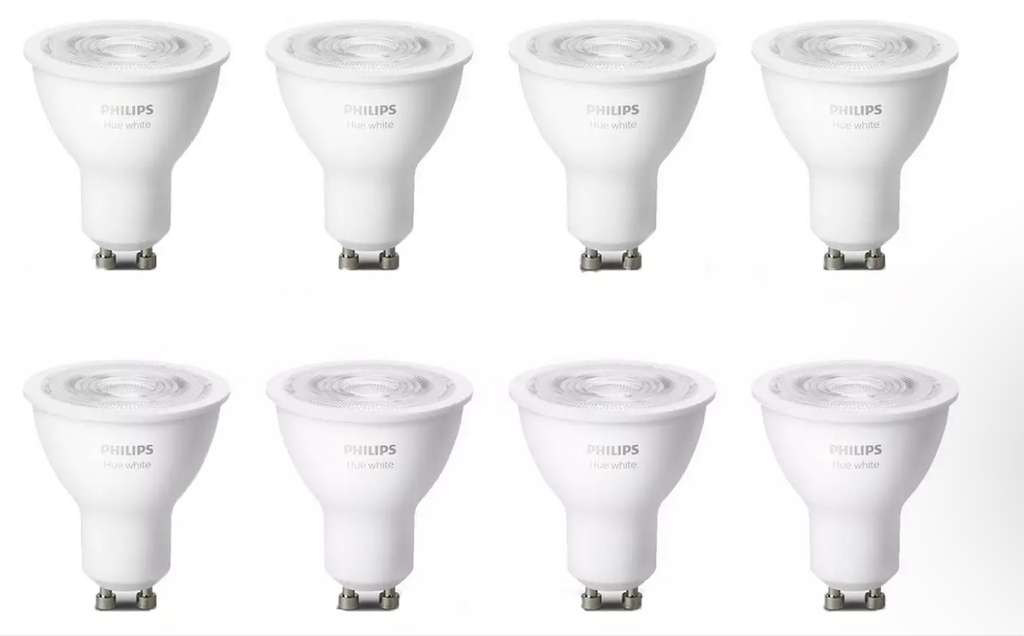 Philips Hue GU10 White Smart Bulb With Bluetooth - 8 Pack £81.99
