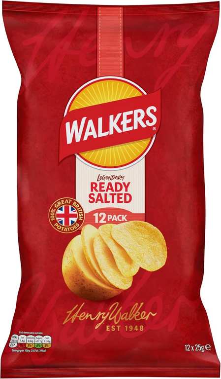 Walkers Ready Salted Crisps 12 pack in Grimsby Road, Cleethorpes