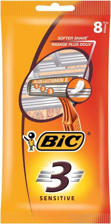 Pack of 8 BIC 3 Sensitive Disposable Razors £1.55 + £1.50 click and collect @ Boots