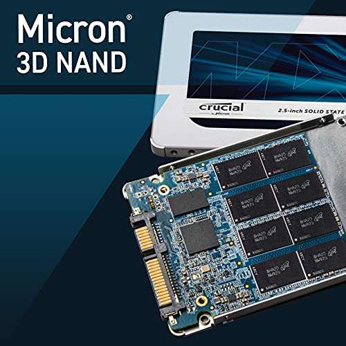 Crucial MX500 500GB 3D NAND SATA 2.5 Inch Internal SSD - Up to 560MB/s - CT500MX500SSD1