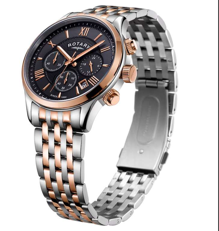 Rotary Mens Two Tone Steel Bracelet Chronograph Watch now £89.10 with code Plus Free Delivery From H Samuel