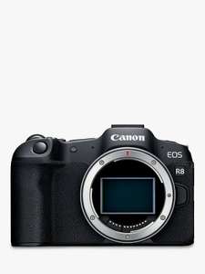 Canon EOS R8 Compact System Camera, 4K Ultra HD, 24.2MP, Wi-Fi, Bluetooth, OLED EVF, 3” Vari-Angle Touch Screen, Body Only + £260 cashback