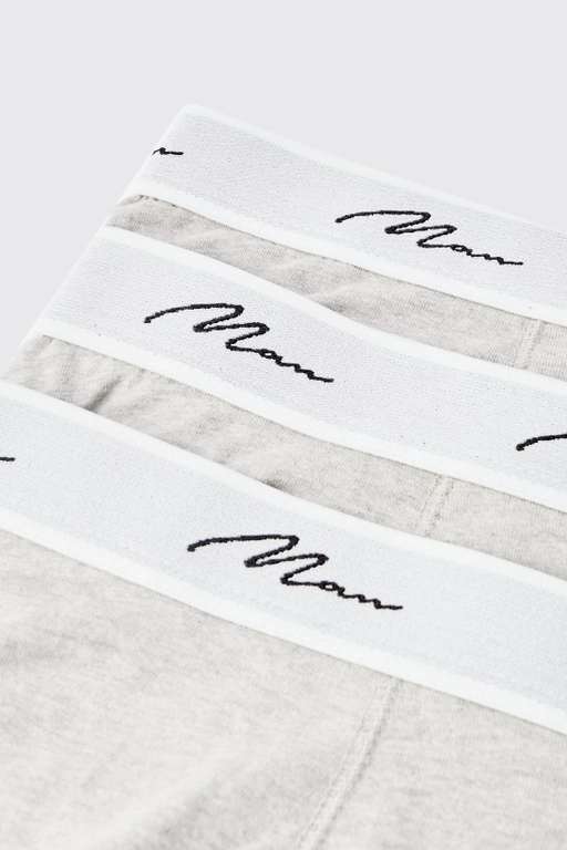 3 Pack - Man Script Cotton Trunks (Sizes XS-XL) - Extra 15% Off + Free Delivery W/Codes