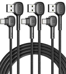 INIU USB C Charger Cable, 90° Degree [2+2+0.5m] Type C Cable 3.1A QC Fast Charging, (Prime Exc.) w/voucher -TopStar GETIHU Accessory FBA