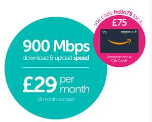 Toob 900Mbps full fibre broadband + £75 Amazon Voucher with code - No price rise - £29pm / 18m