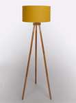 Yellow Wooden Tripod Floor Lamp further reduced + free click & collect