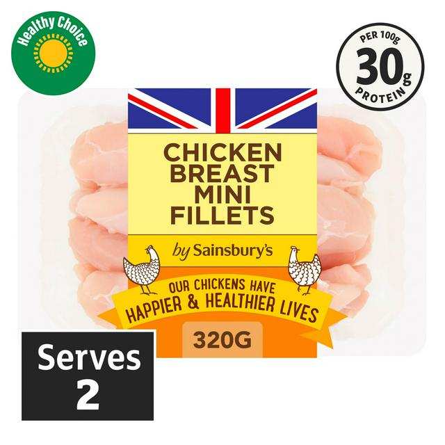 Sainsbury's 320g British Fresh Chicken Breast Mini Fillets - Nectar Price