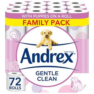 Andrex Gentle Clean Toilet Rolls - 72 Toilet Roll Pack (2-ply) (£26.77 with S&S voucher)