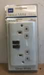 Box of 5* BG NEXUS Gloss White Double Switched 13A Socket 2P Chrome - sold by Earthed Electricals