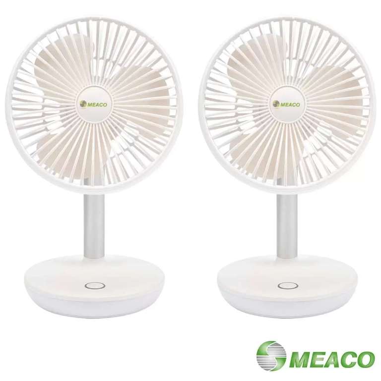 MeacoFan 260c Twin Pack Portable Fan / Air Circulator ( USB C / Cordless / Integrated Lamp / Upto 14 hours battery life )
