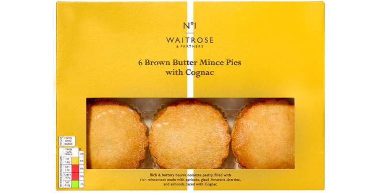 No.1 Brown Butter Mince Pies with Cognac (6 pack) - Bury St Edmunds