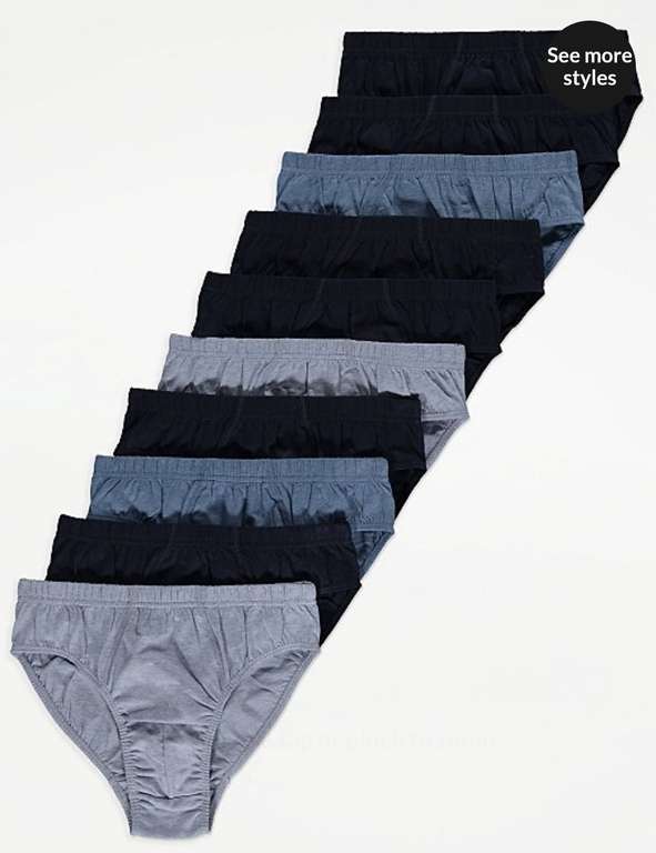 Navy Jersey Briefs 10 Pack for £8 + free collection @ George (Asda)