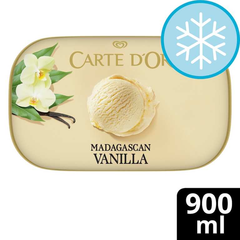 Carte d'Or Ice Cream - Madagascan Vanilla/Salted Caramel/Strawberry/Chocolate 900ml - Clubcard Price
