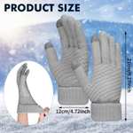 Sibba 2 Pairs Wool Lined Touchscreen Gloves, Knitted Stretchy Cuff Mittens Sold By Taochoon / FBA