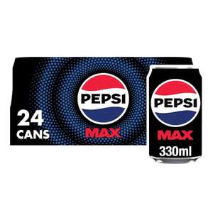 Pepsi Max No Sugar Cola Cans 24 x 330ml (£6.79 with S&S)
